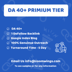 Blogger Outreach - DA 40+ PRIMIUM TIER