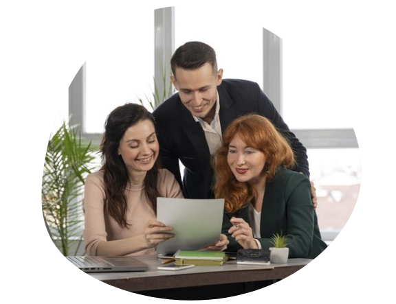 Professional Team in the office with documents